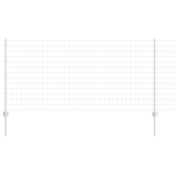 vidaXL Zaun mit Pfosten Silber 1 x 25 m Stahl