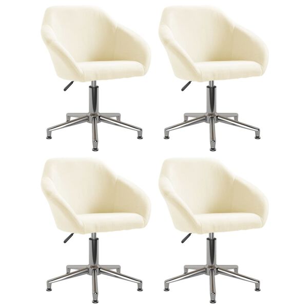 vidaXL Esszimmerst&uuml;hle 4 Stk. Drehbar Creme Stoff