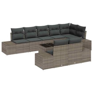 vidaXL Gartensofa-set mit Speicher Grau Poly Rattan