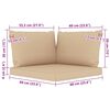 vidaXL Garten-Palettensofa 2-Sitzer mit Kissen in Beige Kiefernholz