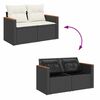 vidaXL Gartensofa-set mit Kissen 10 pcs Schwarz und Creme Poly-Rattan