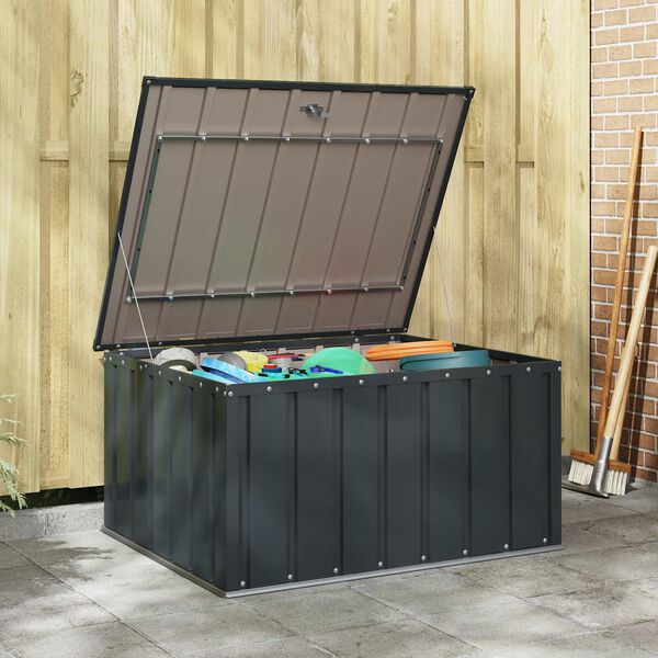 vidaXL Gartenlagerbox Schwarz 101 x 82 x 50 cm Stahl