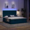 vidaXL Ottoman-Bett mit Matratzen & LEDs Dunkelblau 180x200 cm Samt