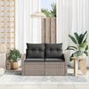 vidaXL Garten-Sofa mit Kissen 123 x 62 x 69 cm Poly-Rattan