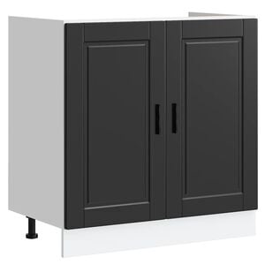 vidaXL Sp&uuml;lenunterschrank Porto Schwarz 80x46x81,5 cm Holzwerkstoff