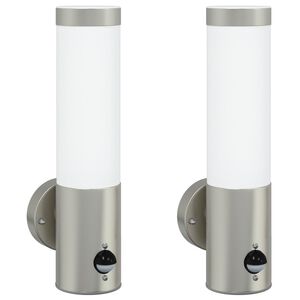 vidaXL Außenwandlampen 2 pcs Silber 12 x 7.5 x 29 cm Edelstahl