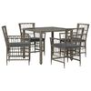 vidaXL Outdoor-Essgruppe 5 stk. Grau Poly-Rattan