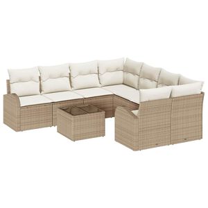 vidaXL Gartensofa-set Beige 55 x 55 x 37 cm Poly-Rattan