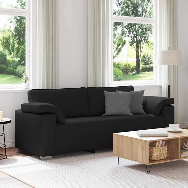 vidaXL Sofa Schwarz 219 x 77 x 82 cm Stoff