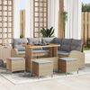 vidaXL Garten-Sofa-Set mit Kissen mit Kissen 9 pcs Beige und Hellgrau