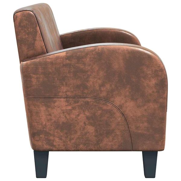 vidaXL Sofa 2-Sitzer Wildleder-Optik Braun