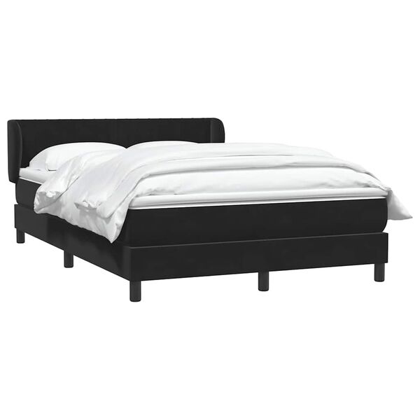 vidaXL Boxspringbett mit Matratze Schwarz 160x220 cm Samt