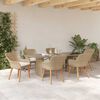 vidaXL Garten Essgruppe mit Kissen 7 pcs Beige Poly-Rattan