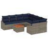 vidaXL Gartensofa-set 9 pcs Grau und Marineblau Poly-Rattan