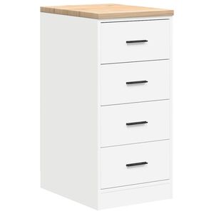 vidaXL Garagen-Aufbewahrungsschrank Wei&szlig; 40x51x85 cm Massivholz Kiefer