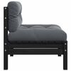 vidaXL 2-Sitzer-Gartensofa mit Kissen Schwarz Massivholz Kiefer