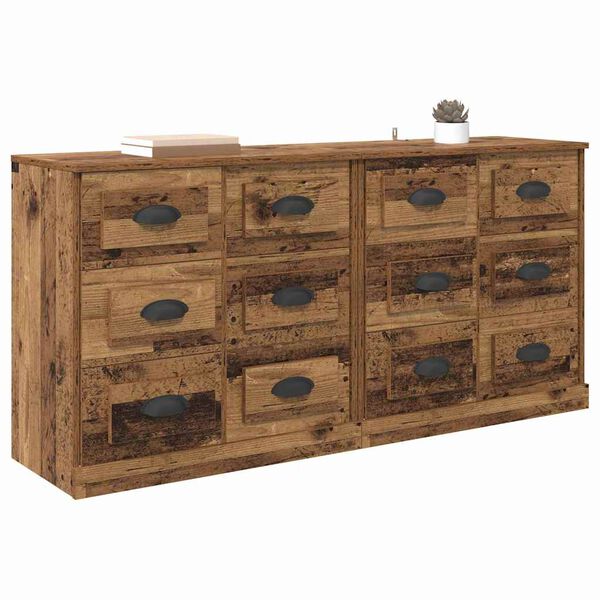 vidaXL Sideboards 2 pcs Altholz 70 x 35,5 x 67,5 cm Holzwerkstoff