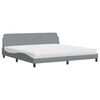 vidaXL Bett mit Matratze "Dover" Hellgrau 200x200 cm Stoff