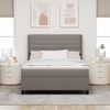 vidaXL Boxspringbett mit Matratze Taupe 140 x 190 cm Stoff