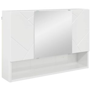 vidaXL Spiegelschrank Hochglanz Wei&szlig; 80 x 17 x 55 cm Holzwerkstoff