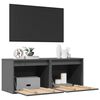 vidaXL Wandschränke 2 Stk. Grau 45x30x35 cm Massivholz Kiefer