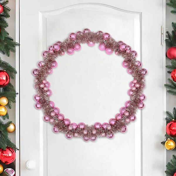 vidaXL Weihnachtskugelgirlande Rosa 186 cm Polystyrol