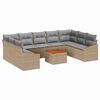 vidaXL Gartensofa-set mit Kissen 10 pcs Beige Poly-Rattan