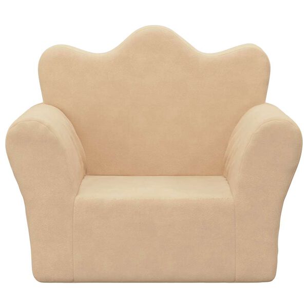 vidaXL Kindersofa Creme Weicher Pl&uuml;sch