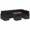 vidaXL Gartensofa-set mit Kissen 9 pcs Schwarz Poly-Rattan