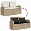 vidaXL Garten-Sofa-Set mit Speicher 9 pcs Beige Poly Rattan