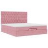 vidaXL Ottoman-Bett mit Matratzen & LEDs Rosa 200x200 cm Samt