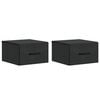 vidaXL Wandmontierter Nachttisch 2 stk. Schwarz 34,5 x 33 x 20 cm