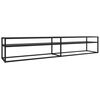 vidaXL TV-Schrank Schwarz 220x40x40,5 cm Hartglas