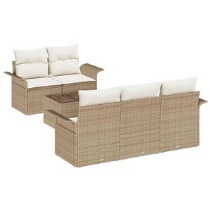 vidaXL Garten-Sofa-Set 6 stk. 5-Sitzanzahl Beige und Creme
