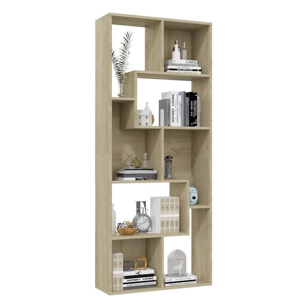 vidaXL B&uuml;cherregal Sonoma-Eiche 67x24x161 cm Holzwerkstoff