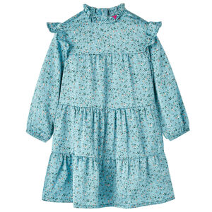 Kinderkleid mit langen &Auml;rmeln Blau 104