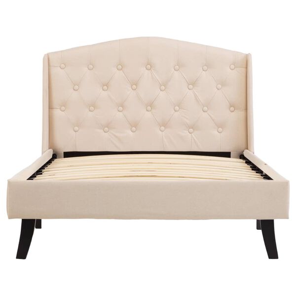 vidaXL Bettgestell Creme Stoff 100×200 cm