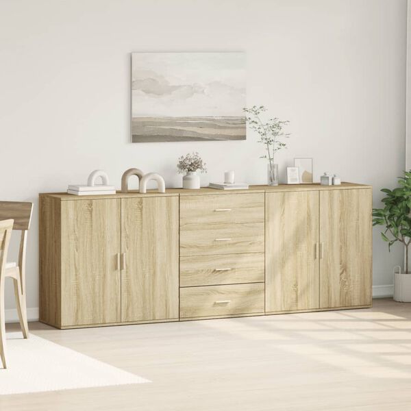 vidaXL Sideboards 3 Stk. Sonoma-Eiche Holzwerkstoff