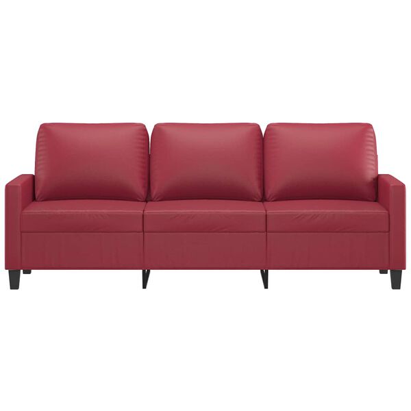 vidaXL 3-Sitzer-Sofa Weinrot 180 cm Kunstleder