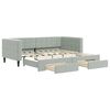 vidaXL Tagesbett Ausziehbar mit Schubladen Hellgrau 90x190 cm Samt