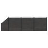 vidaXL zaunset 4 Stk. 619 x 186 cm WPC und Aluminium Schwarz