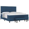 vidaXL Boxspringbett mit Kopfteil Blau 180 x 200 cm Stoff