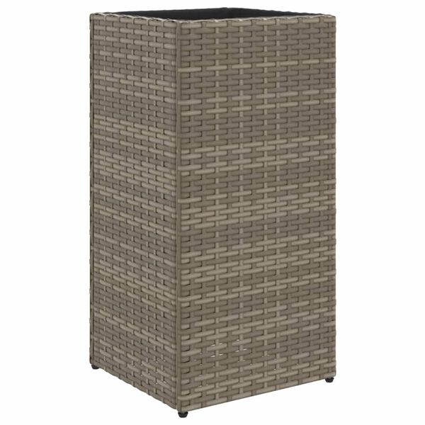 vidaXL Pflanzk&uuml;bel Grau 30x30x60 cm Poly Rattan