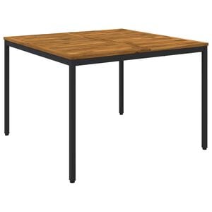 vidaXL Gartentisch Nat&uuml;rlich und Schwarz 110 x 108,5 x 75 cm