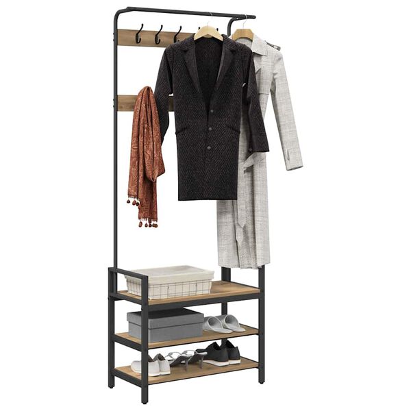 vidaXL Garderobenst&auml;nder Artisan-Eiche 75 x 34 x 184 cm Holzwerkstoff