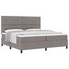 vidaXL Boxspringbett mit Matratze Taupe 200 x 200 cm Stoff