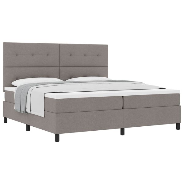 vidaXL Boxspringbett mit Matratze Taupe 200 x 200 cm Stoff