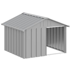 vidaXL Hundeh&uuml;tte Grau 116,5x103x81,5 cm Verzinkter Stahl