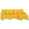 vidaXL 3-Sitzer-Sofa mit Hocker Hellgelb 180 cm Stoff