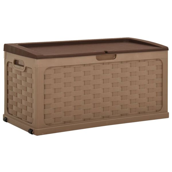 vidaXL Gartenbox 335 L Schokoladenbraun PP Rattan